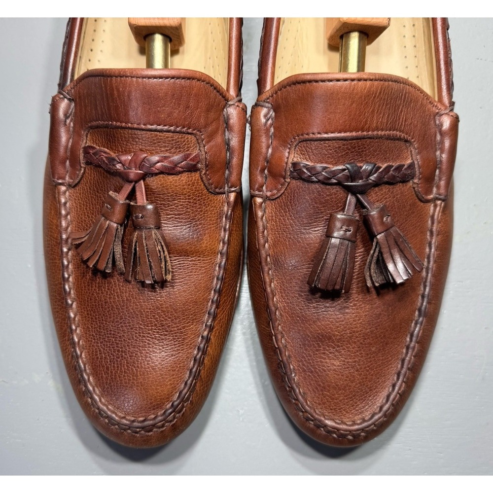 Allen Edmonds Tassel Loafers Carthage Size 11.5B Mens Brown Leather USA - Picture 2 of 11